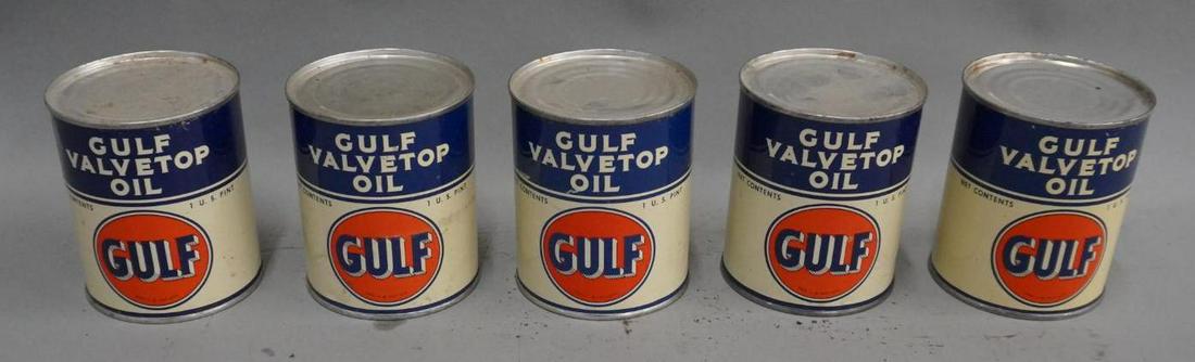 Lot of 5 Gulf 1 Pint NOS Metal Cans (1 of 3)