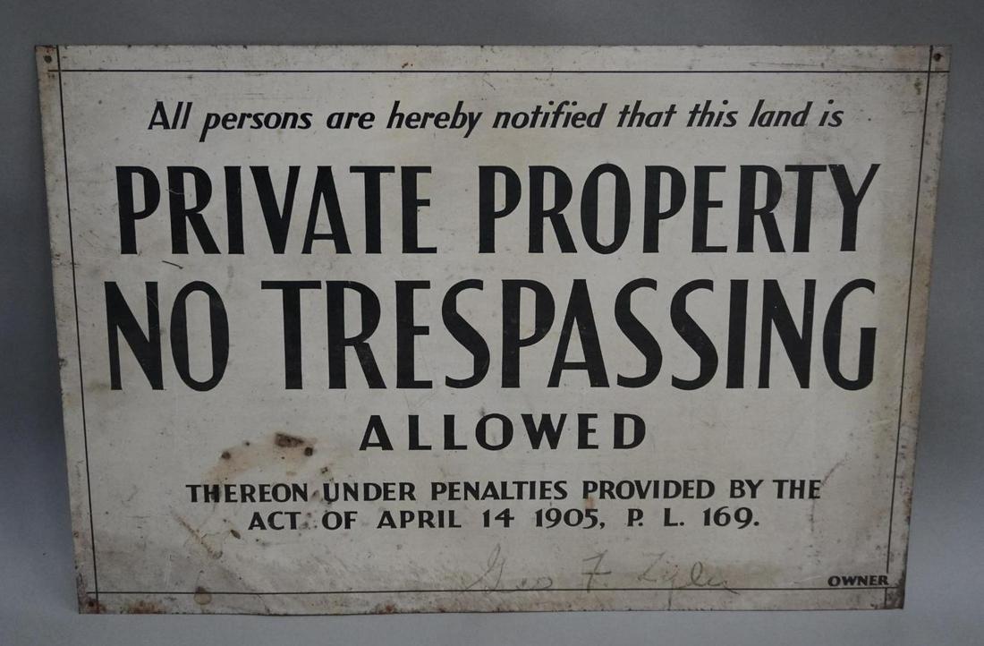 Private Property Metal Sign (1 of 4)