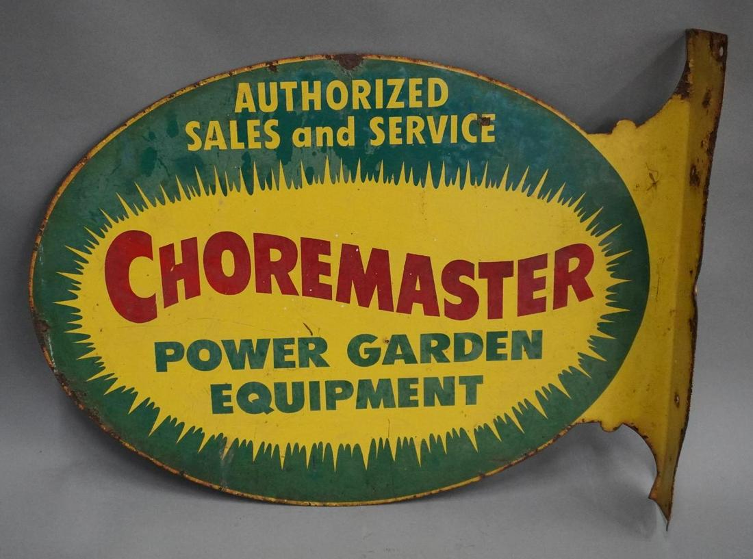 Choremaster Power Garden Equipment Di-Cut Metal Flange Sign (1 of 6)
