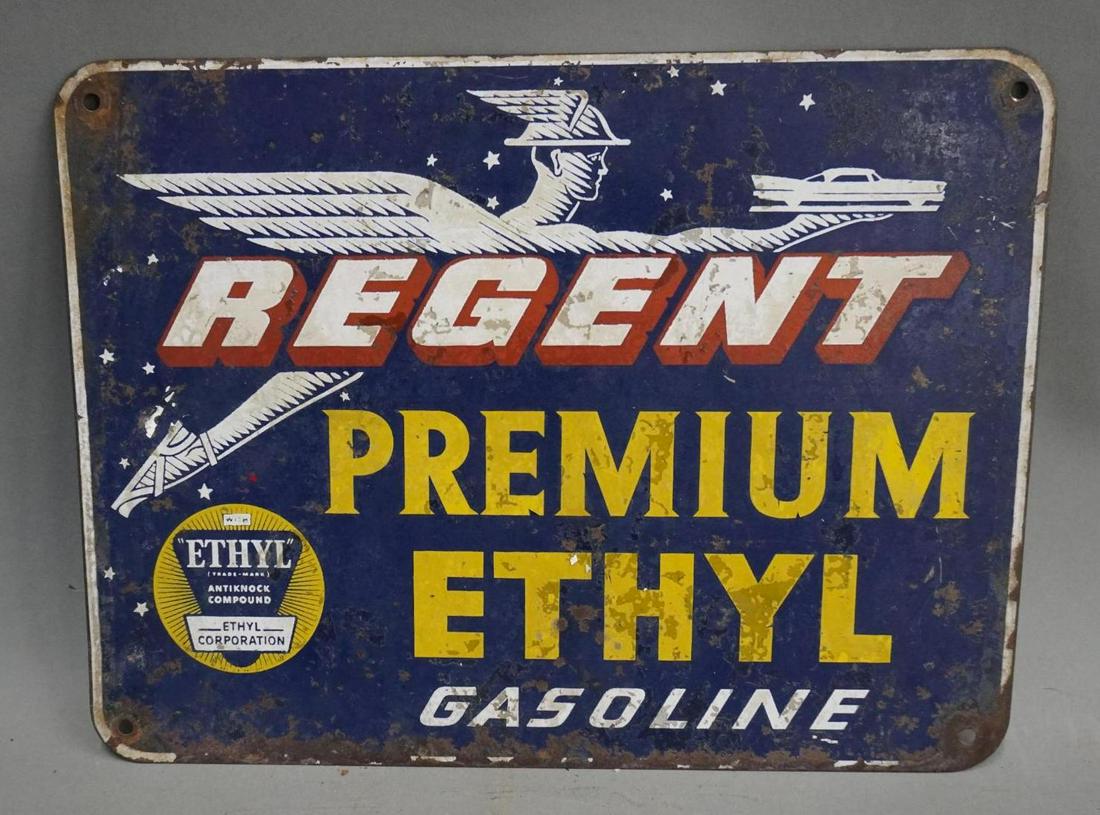 Regent Gasoline Metal Pump Sign (1 of 4)