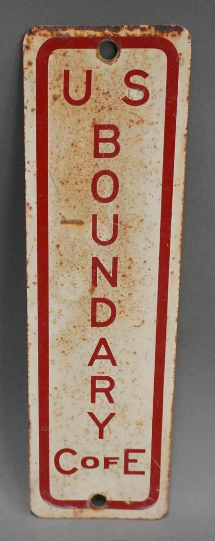 U.S. Boundary Marker Metal Sign (1 of 2)
