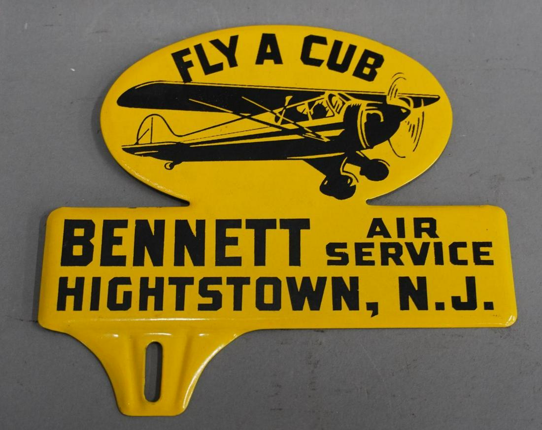 Fly A Cub Metal Plate Attachment: rate 9.5, 6" x 6.5", Single Sided Metal Sign, Nice Plane Graphics, Clean!