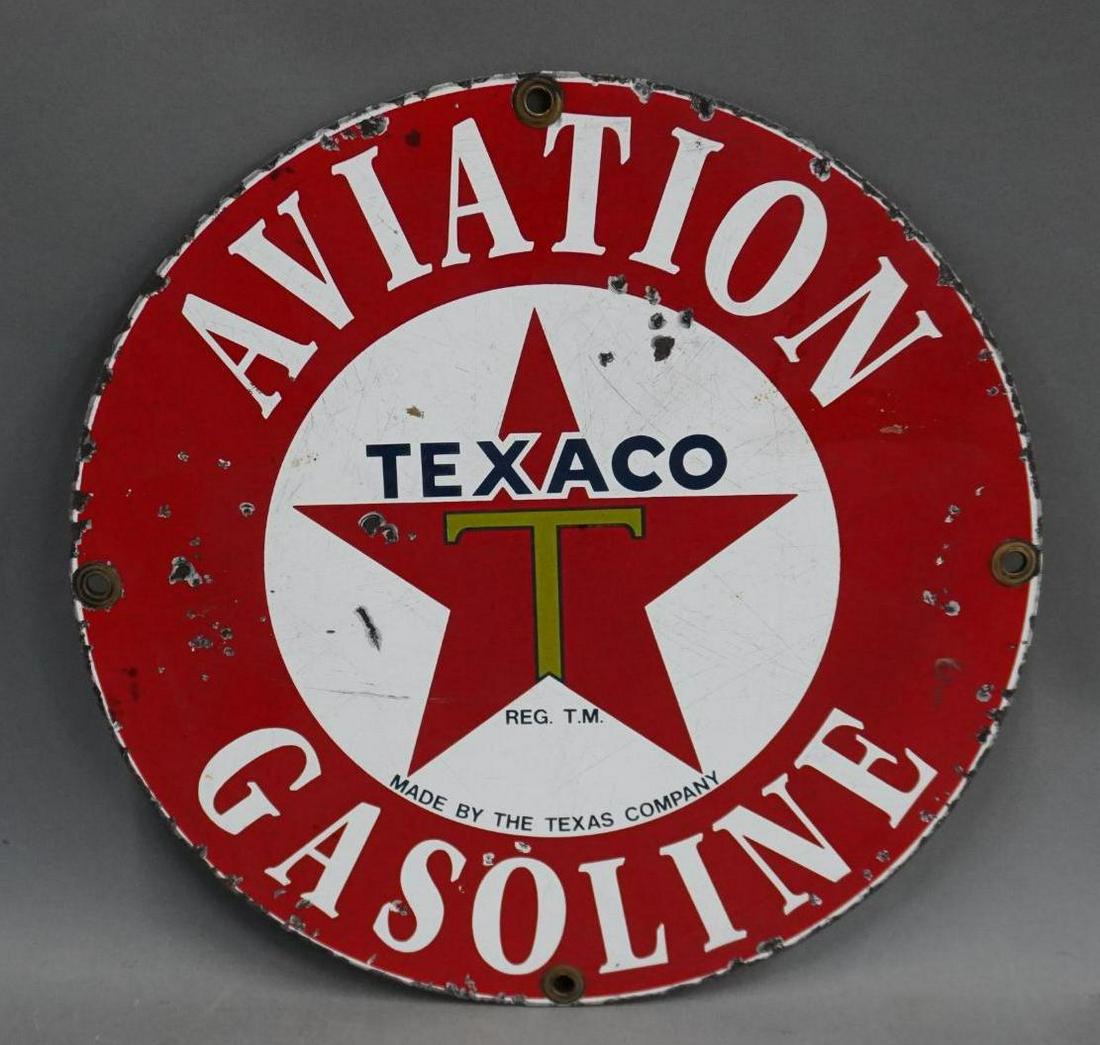 TEXACO テキサコ AVIATION GASOLINE サインプレート Texaco Aviation Gas 12