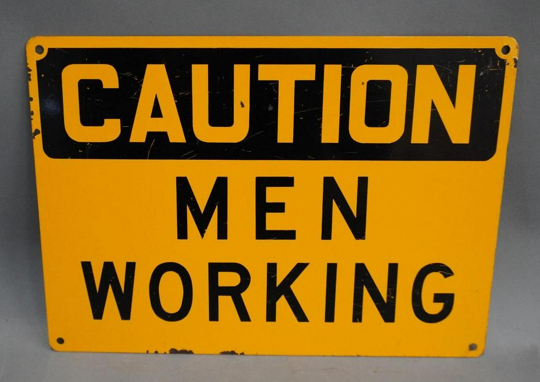 Caution Men Working Metal Sign (1 of 2)