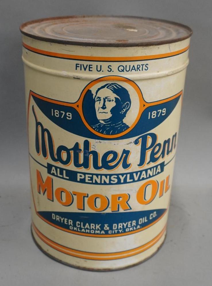 Mother Penn Motor Oil 5 Qt. Metal Can (1 of 4)
