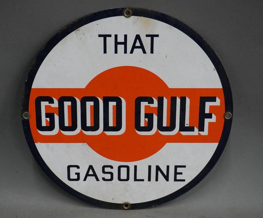 Good Gulf Gasoline Porcelain Sign (1 of 4)
