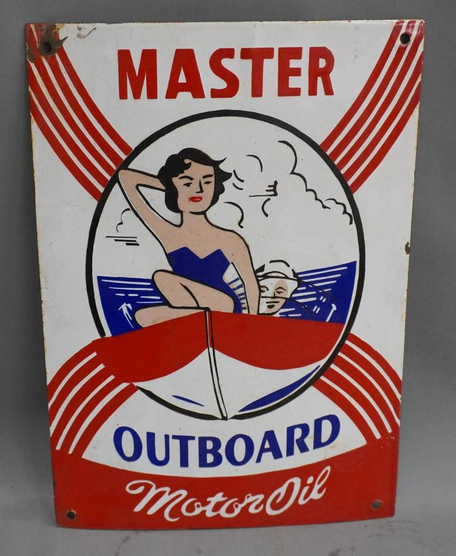 Fantasy Master Outboard Oil Porcelain Sign (1 of 2)