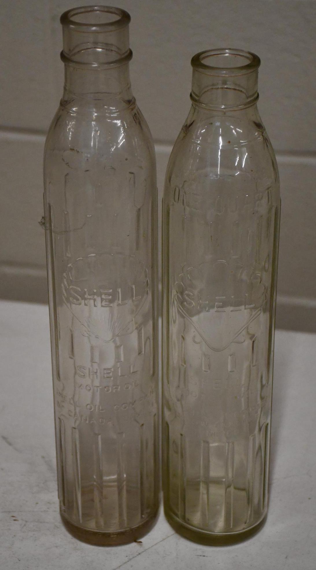 2-Shell Motor Oil Tall Bottles (1 of 2)
