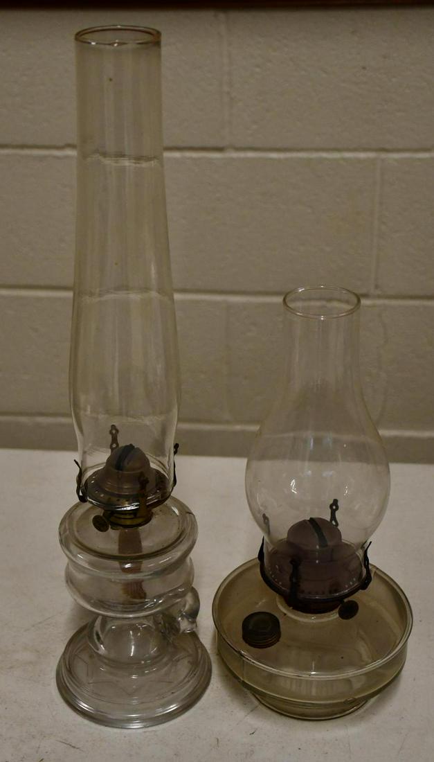 2-Socony-Vacuum Glass Oil Lamps: both are in excellent condition, both are marked Socony-Vacuum on the burner.