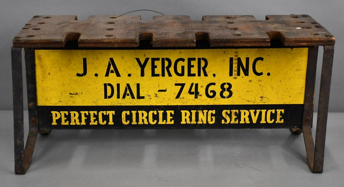 Perfect Circle Ring Service Metal Piston Holder Sign (1 of 3)