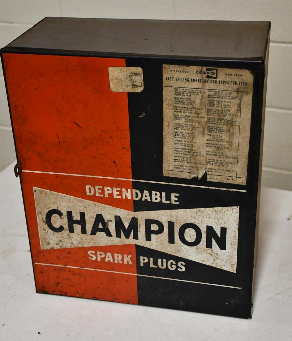 Champion Spark Plugs Metal Parts Cabinet