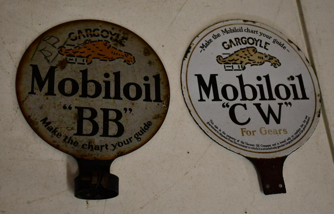 Mobiloil "CW" & "BB" Paddle Signs (1 of 4)