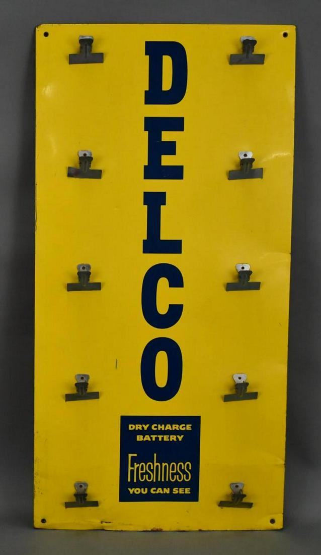 Delco Dry Charge Battery Metal Clip Sign (TAC) (1 of 4)