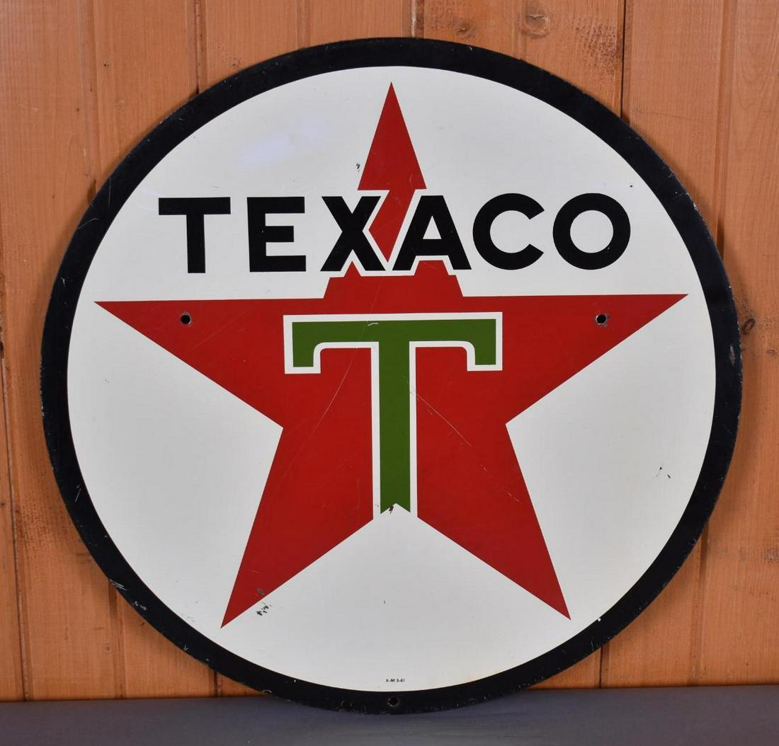 Odd 24" Texaco (Motor Oil / Gasoline) Round Metal Sign (TAC) (1 of 3)