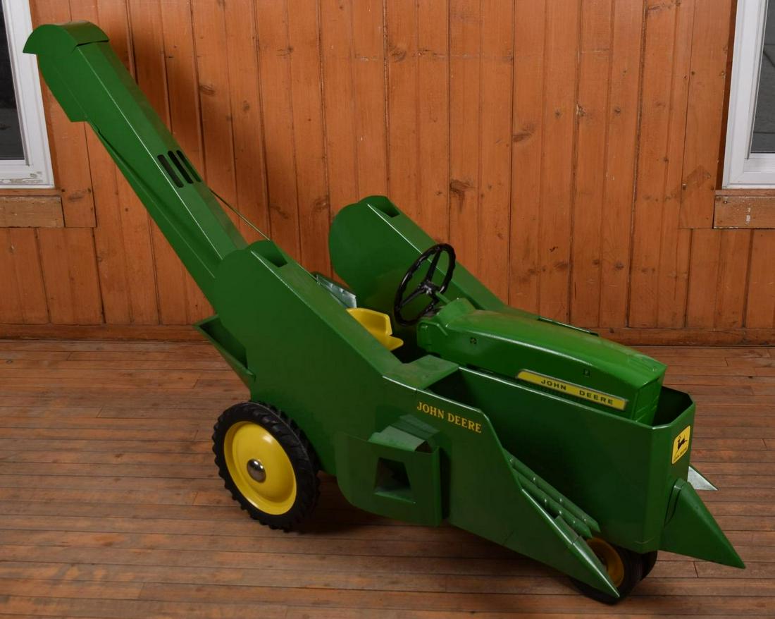 John Deere 4020 w/ Corn Picker Pedal Tractor: COOL! Original John Deere 20 Pedal Tractor w/ a Custom Corn Picker and Elevator, has a great look, awesome conversation / displaying piece! 
