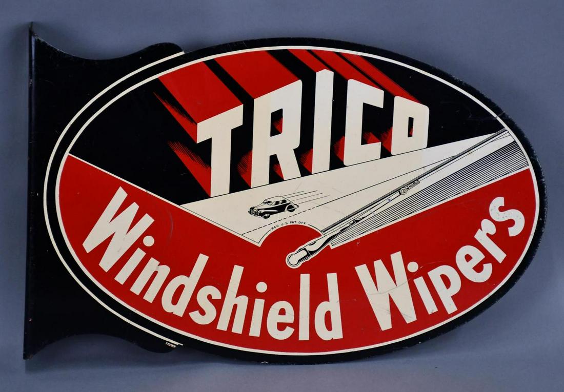 Trico Windshield Wipers w/Car Graphics Metal Flange Sign (TAC) (1 of 5)