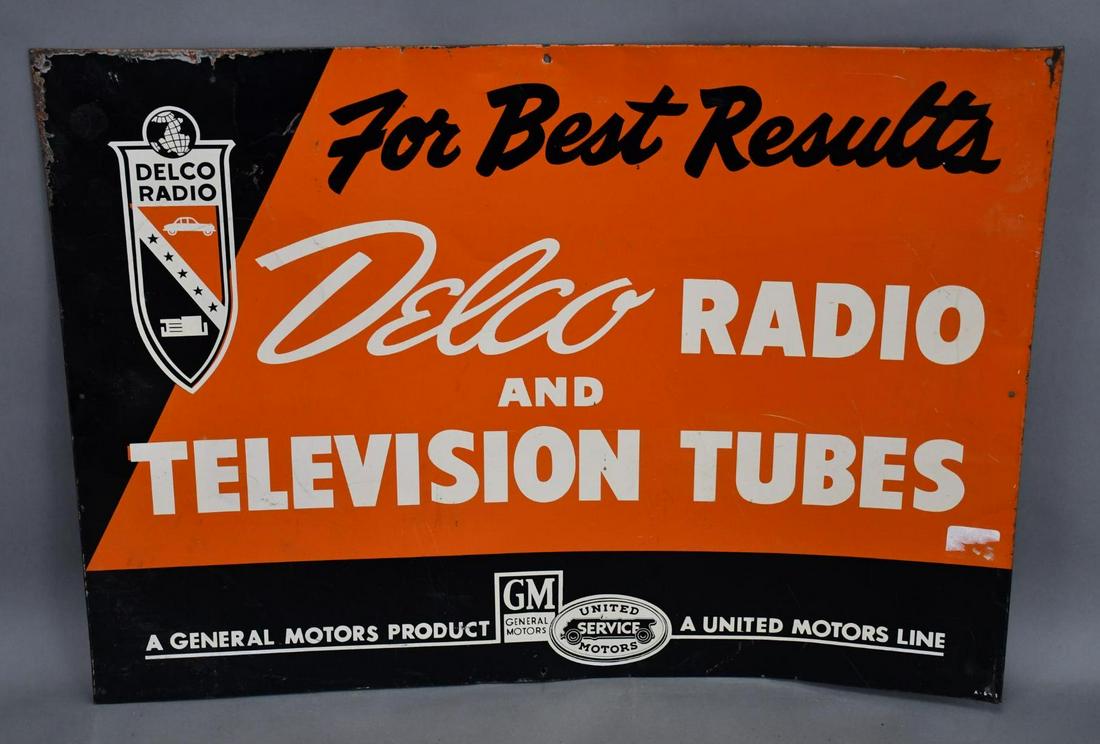 Delco Radio & Television Tubes/United Motor Service Metal Sign (TAC) (1 of 6)