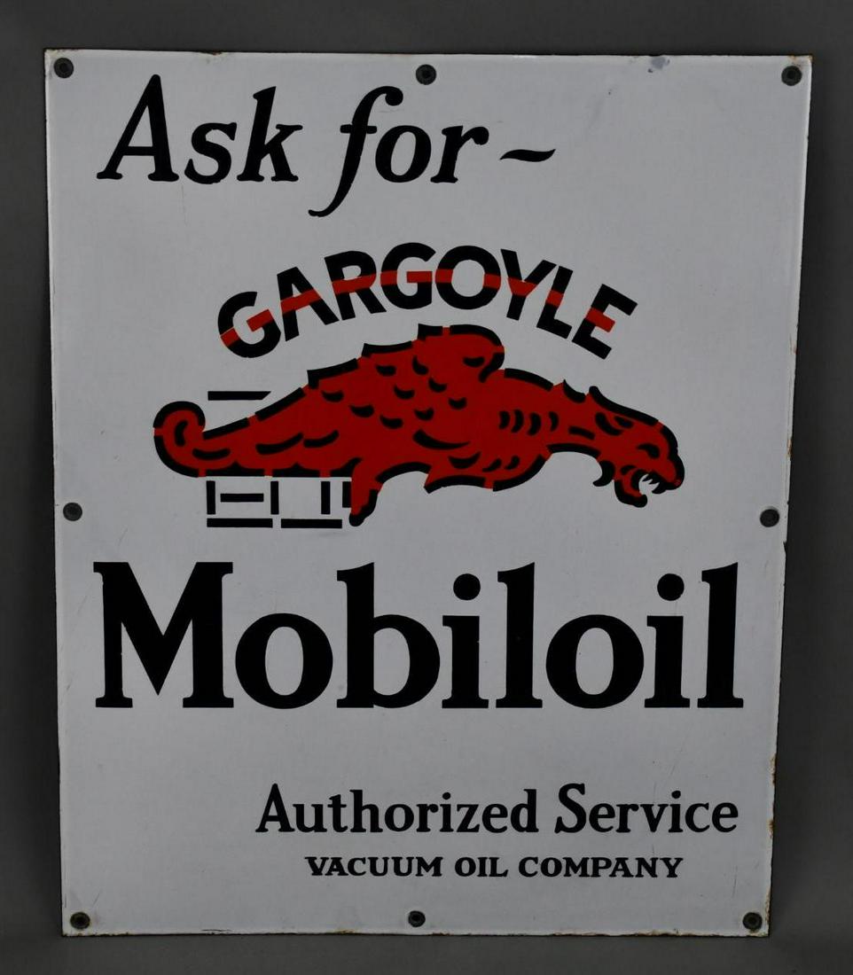 Ask for Mobiloil Gargoyle Authorized Service Porcelain Sign (TAC) (1 of 5)