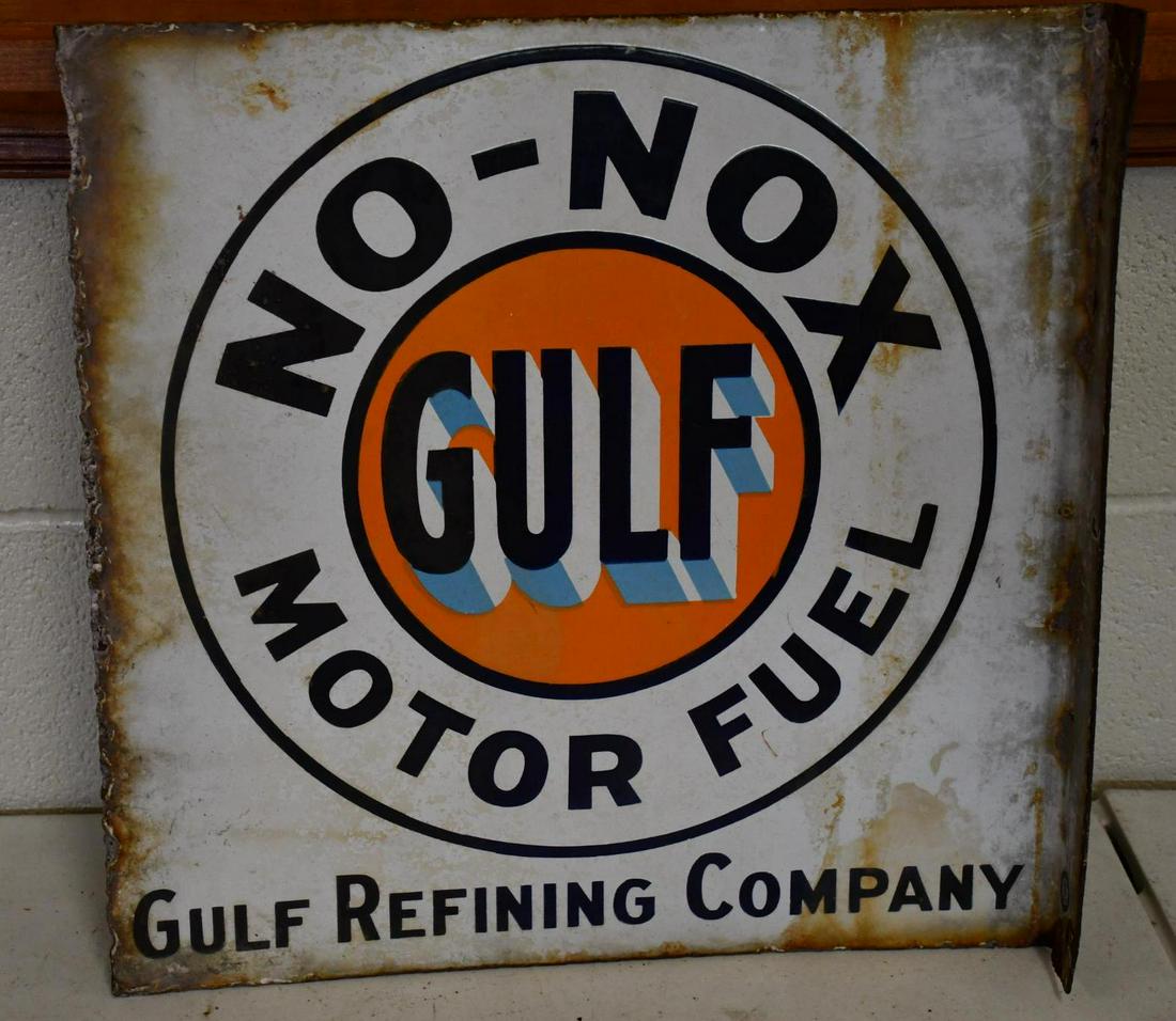 No-Nox Gulf Motor Fuel Porcelain Sign (TAC) (1 of 3)