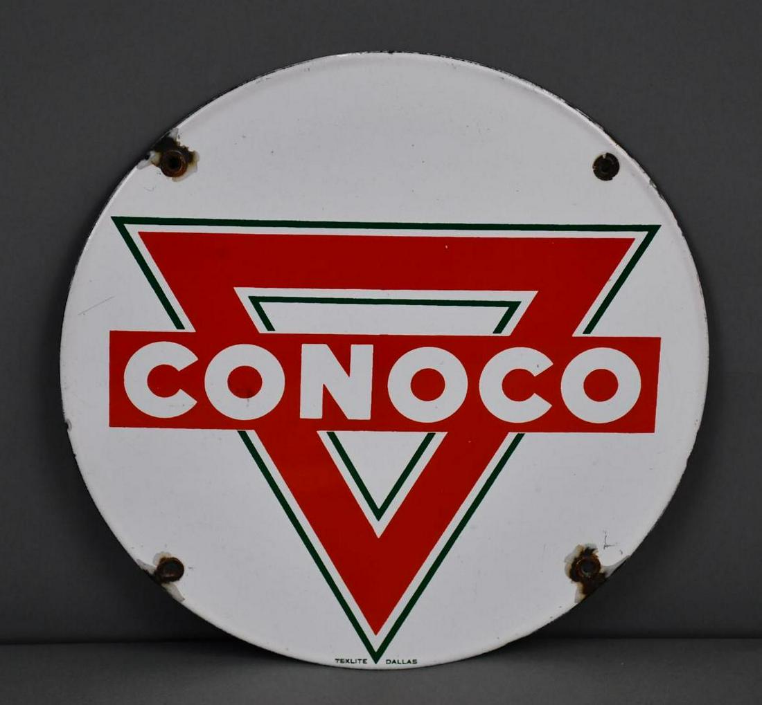 Conoco w/Logo Porcelain Truck Door Sign (TAC) (1 of 3)