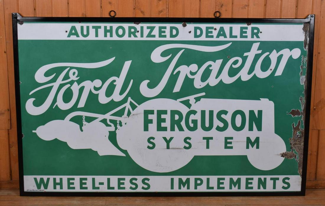 (Large) Ford Tractor Ferguson System Porcelain Dealership Sign (TAC) (1 of 8)