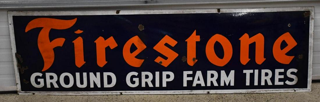 Firestone Ground Grip Farm Tires Porcelain Sign (TAC) (1 of 5)