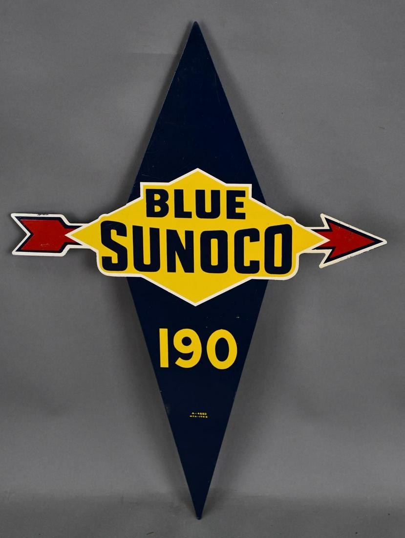 Blue Sunoco 190 Metal Pump Sign (TAC) (1 of 5)