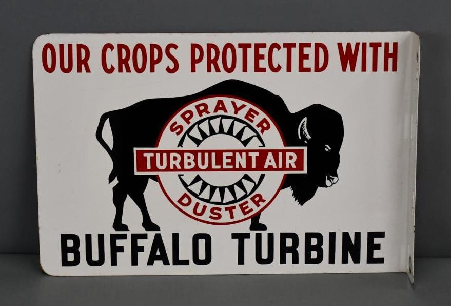 Buffalo Turbine Sprayer Duster w/Logo Metal Flange Sign (TAC) (1 of 4)