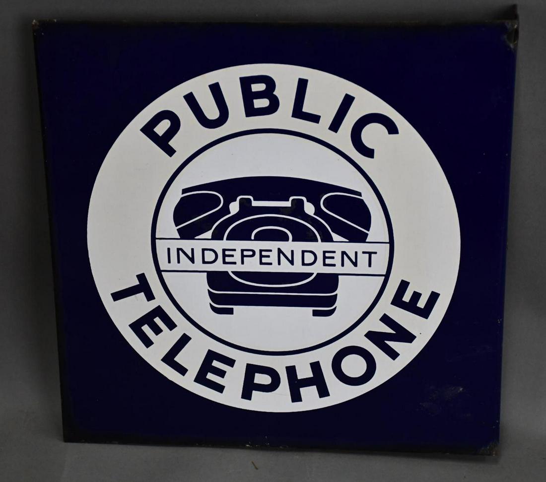 Independent Public Telephone Porcelain Sign (TAC) (1 of 3)