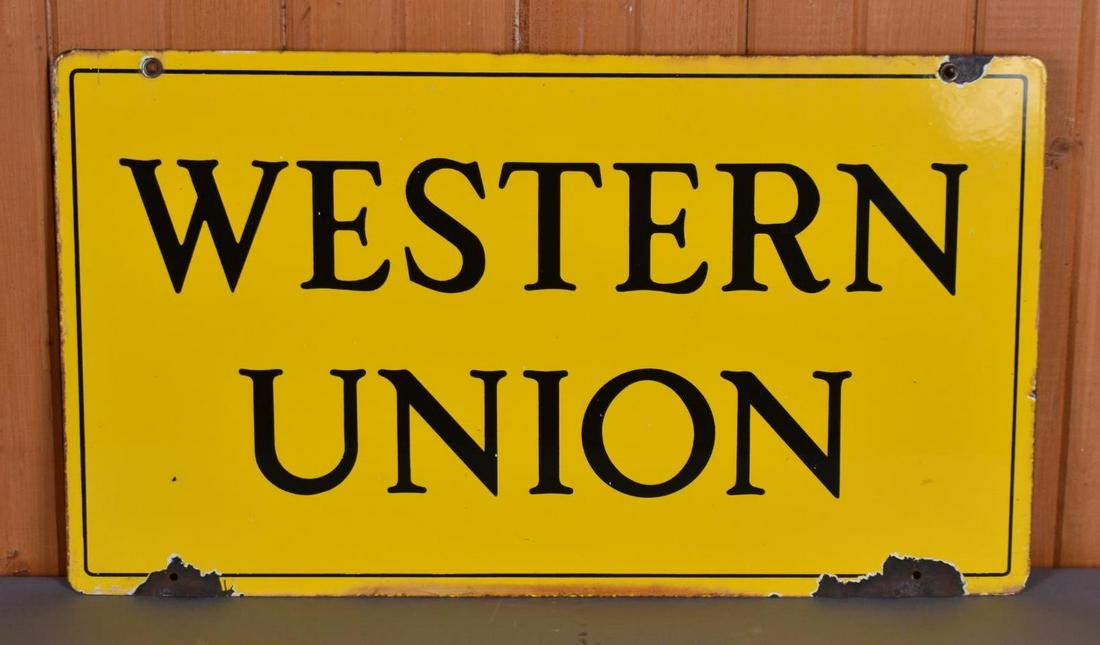 Western Union Porcelain Sign (1 of 4)