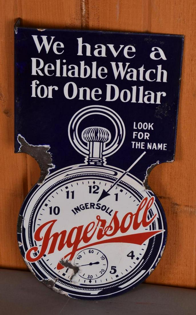 Ingersoll Watches Porcelain Di-Cut Flange Sign (TAC) (1 of 5)