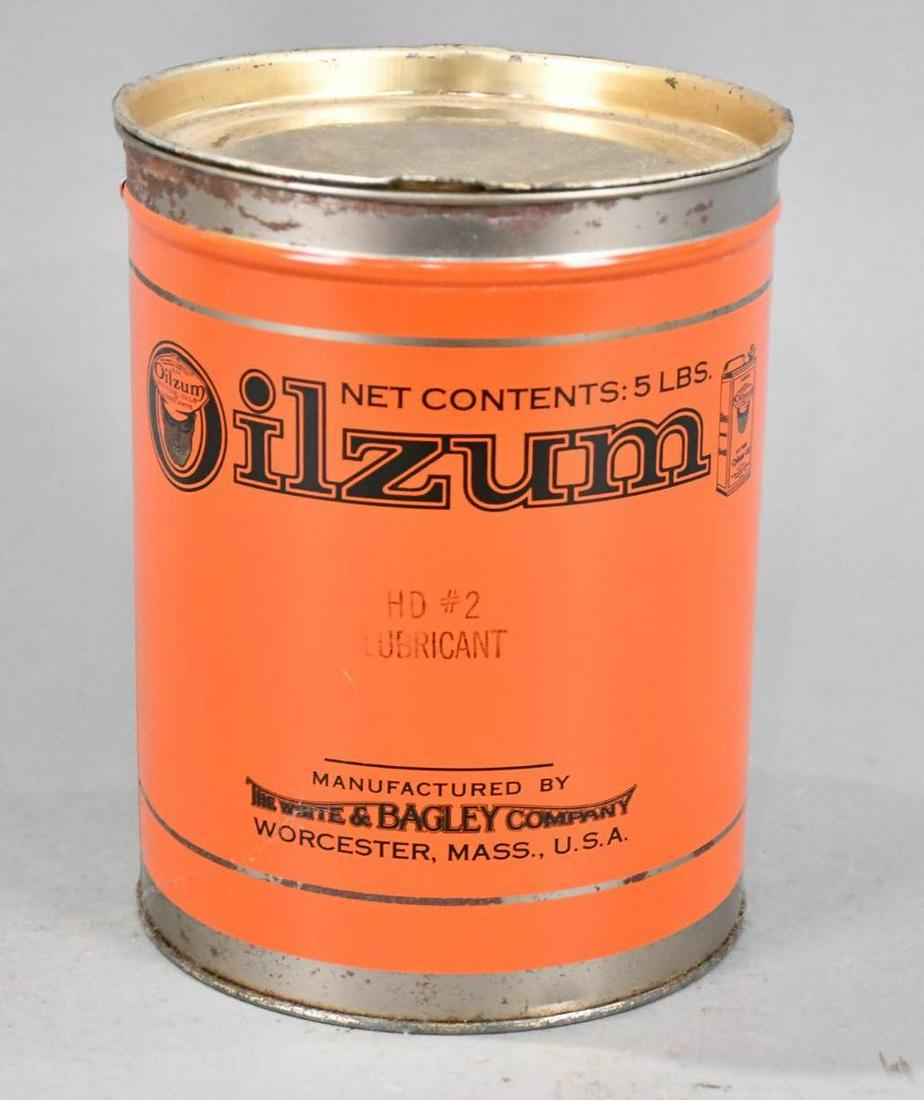 Oilzum w/Small Logo Fibrous Lubricant Five Pound Round Metal Can (1 of 7)