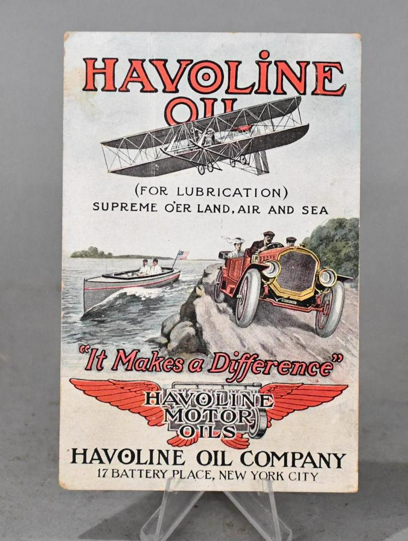 Havoline Oil Postcard w/Motor Boat & Car (1 of 4)