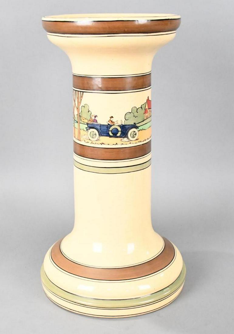 Rare Roseville Tourist Pedestal w/Blue Car (Astor)(TAC) (1 of 11)