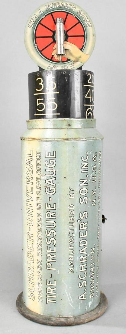 Schrader Tire Gauge Metal Counter-Top Point of Sale Cabinet w/Rare Finial Sign (1 of 12)