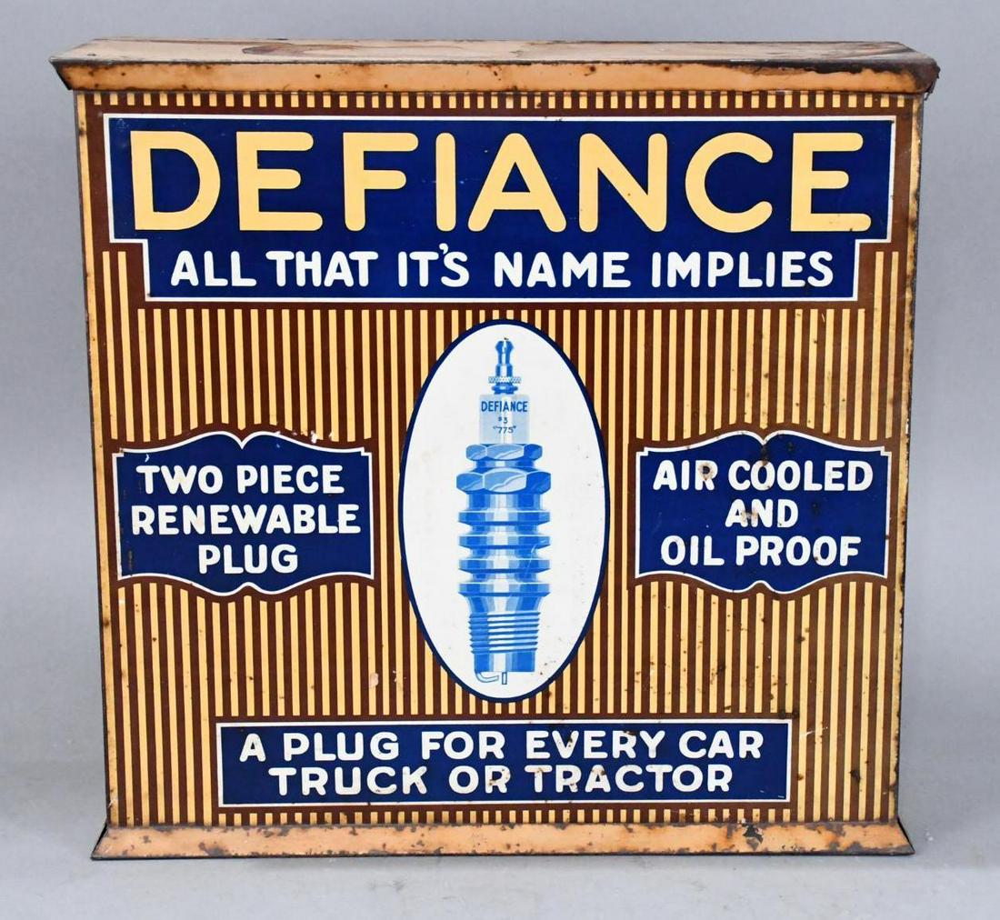 Defiance Spark Plugs "All That it's Name Implies" Metal Counter Top Display (TAC) (1 of 7)