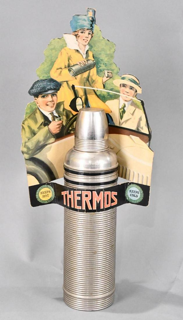 Thermos Cardboard Ad & Bottle (1 of 5)