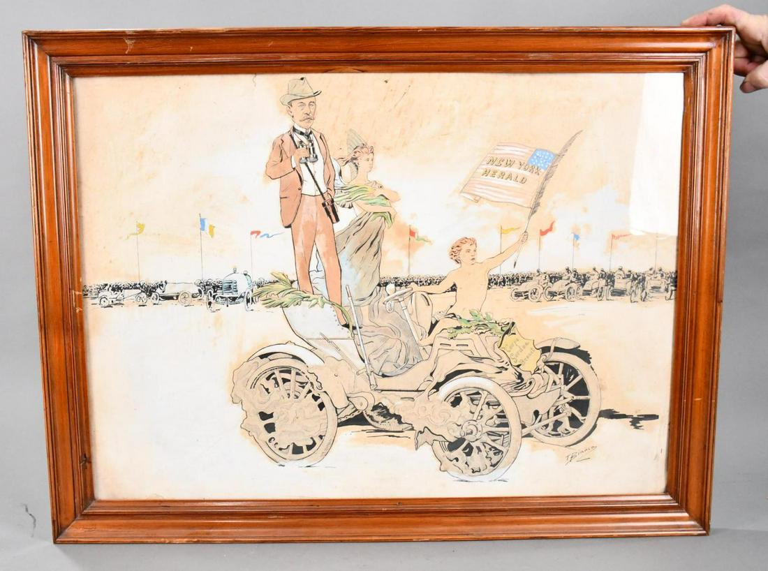 "Coupe Gordon Bennett" Watercolor on Paper by T. Bianco (1 of 5)
