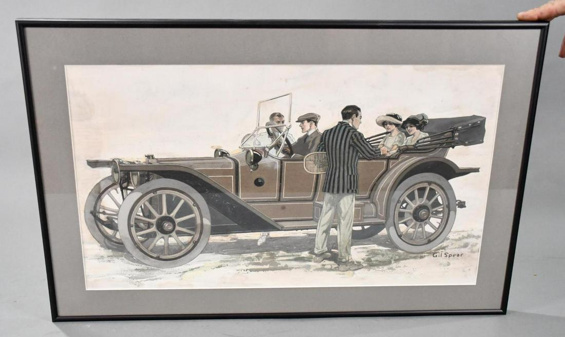 Original Advertising Art for 1913 American Underslung Automobile Magazine Ad (1 of 9)
