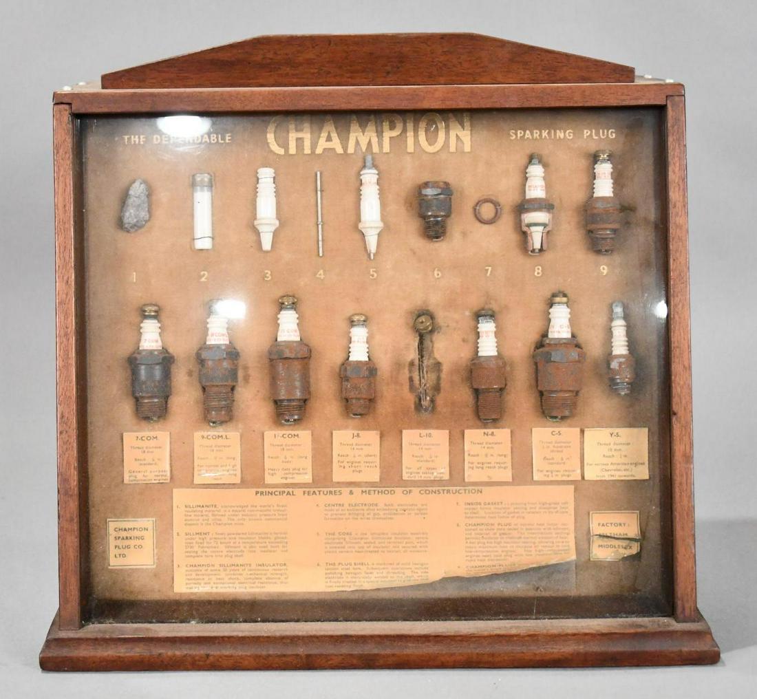 Champion Spark Plugs Wood Display Cabinet (1 of 7)