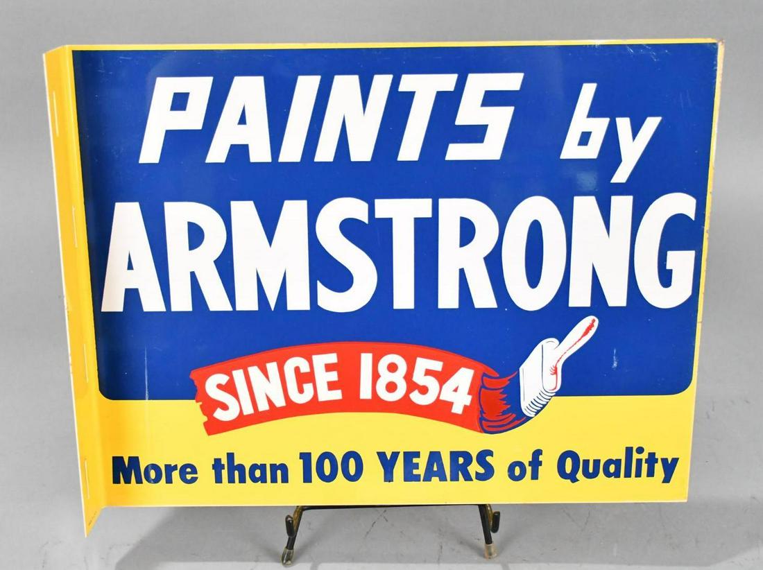 Paints by Armstrong Metal Flange Sign: rate 8.75, 14" x 18", Double Sided Painted Metal Flange, has excellent color and shine, clean