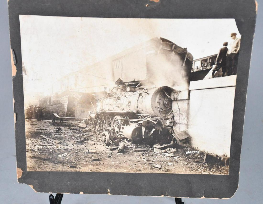 5-Real Early Photographs Best "60", Packard Motor Sales K.C., Train Wreck, etc (1 of 5)