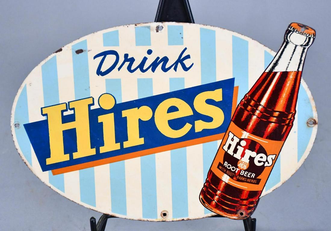 Drink Hires Root Beer w/Bottle Metal Sign (1 of 3)