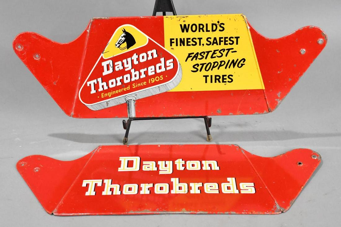 Pair of Dayton Thorobreds Tire w/Logo Metal Tire Stands (1 of 3)