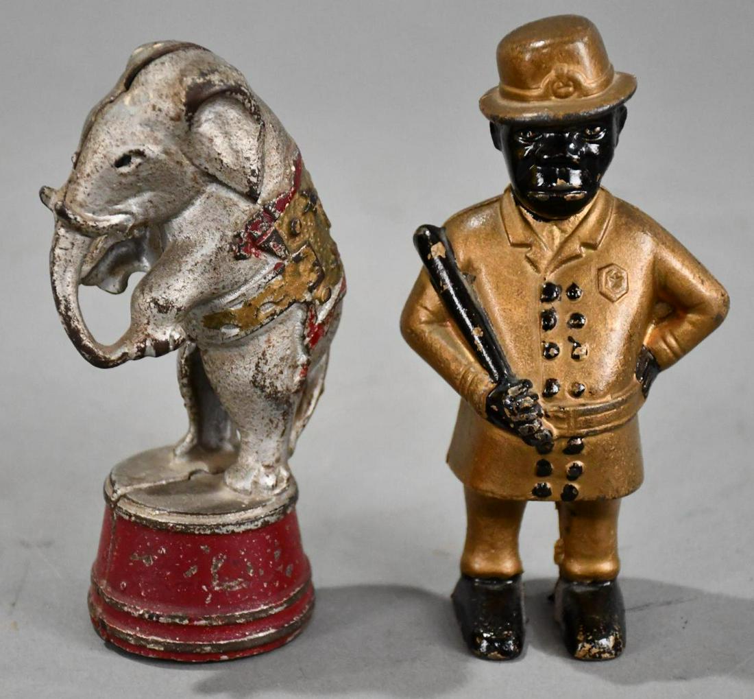 Circus Elephant & Cop Cast Iron Still Banks (1 of 6)