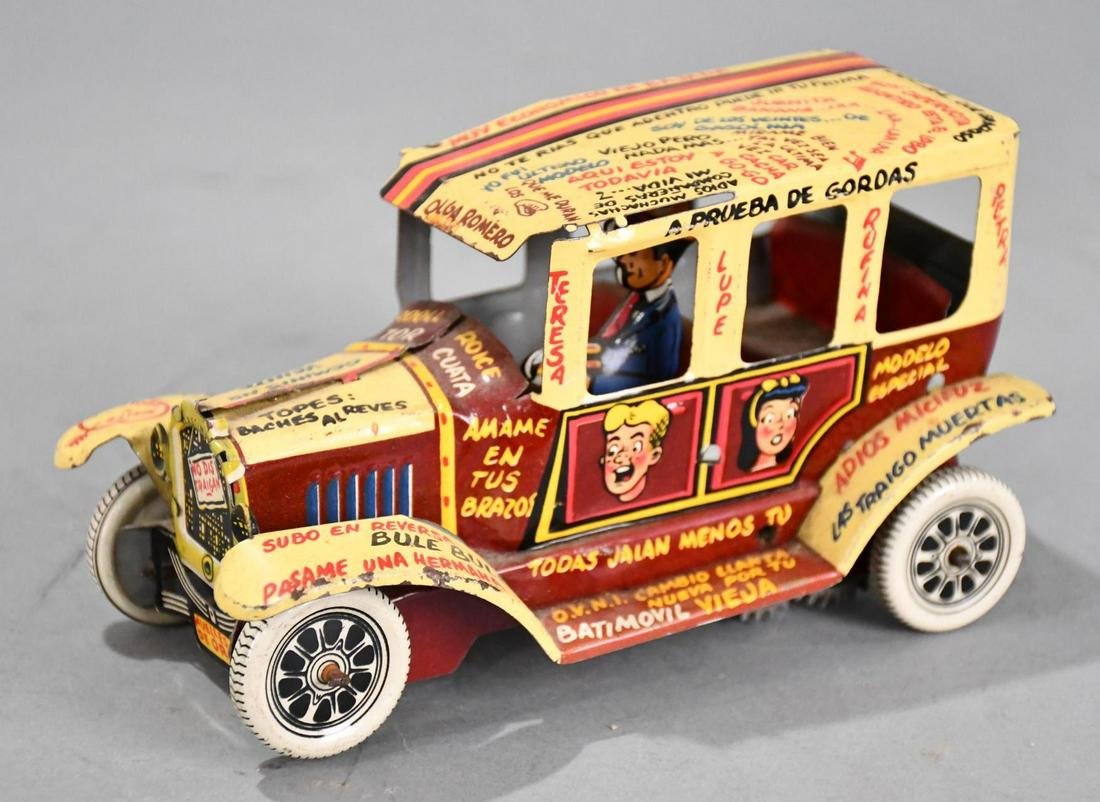 Marx "Archie's" Tin Litho Windup Car all in Spanish (1 of 8)