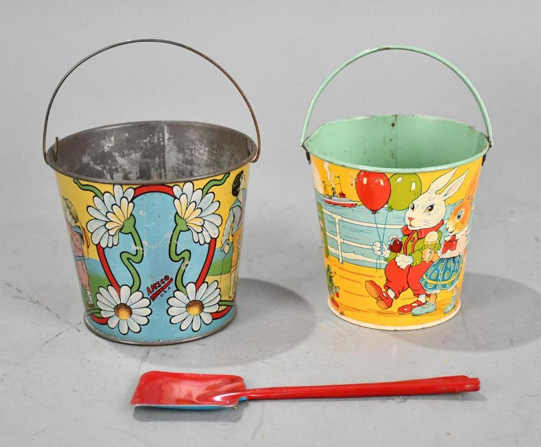 Chein & Amco Child's Metal Sand Buckets (1 of 4)