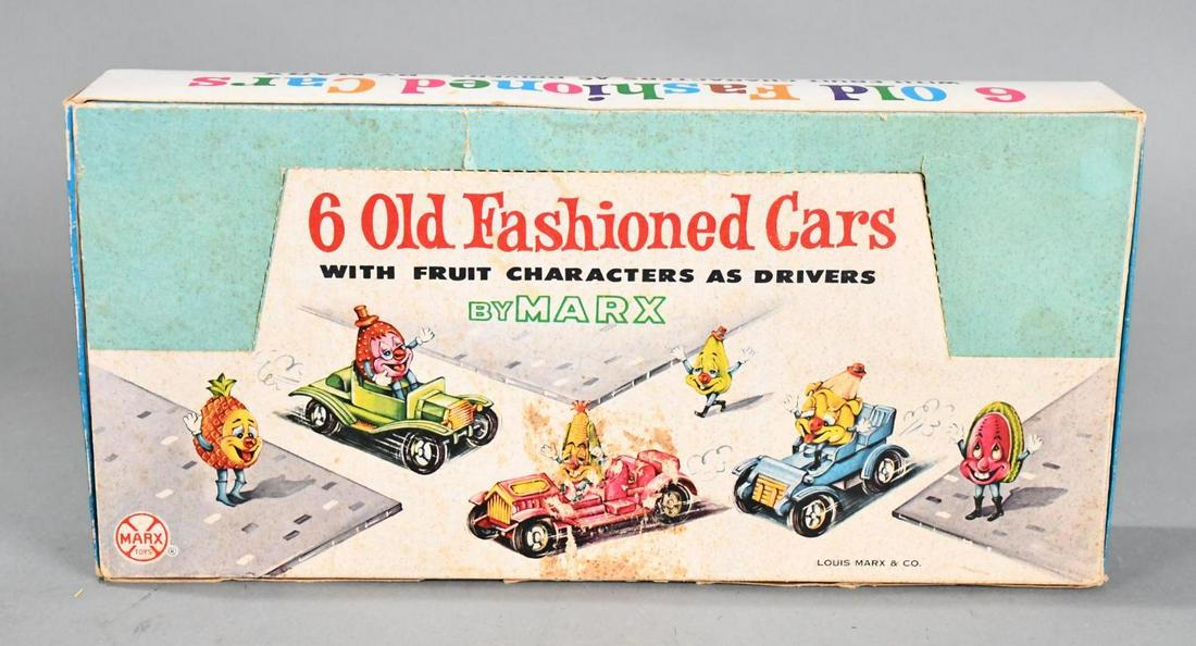 Marx 6 Old Fashioned Cars w/Fruit Characters as Driver NIB (1 of 6)