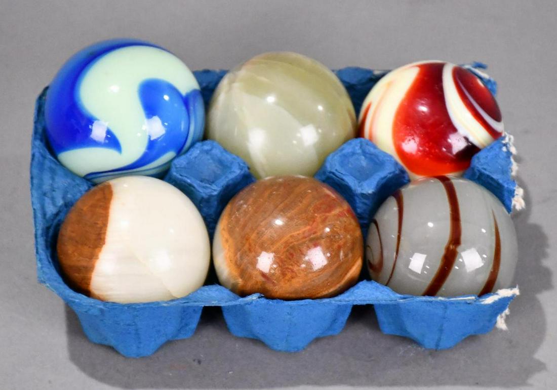 6-Glass Gear Shifter Knobs: all in good condition with light wear.