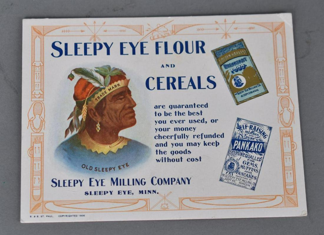 Sleepy Eye Flour & Cereals Ink Blotter: rated 9, 4.5"x6", the ink blotter has very good color